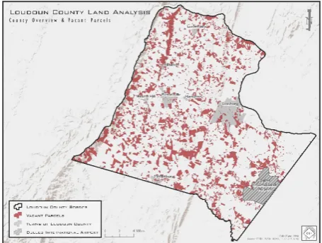 Figure 5. Loudoun County Land Analysis for Observatory Location, Overview and Vacant Parcels