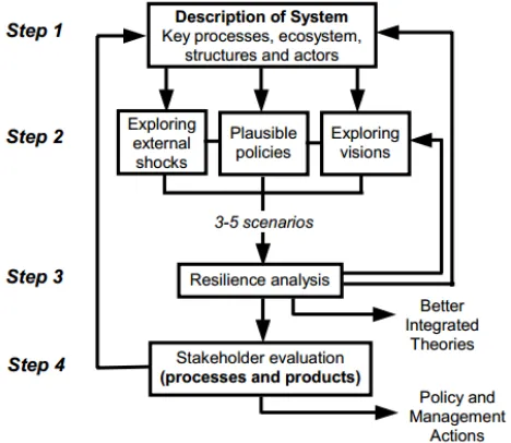 Figure 1. Framework for analysis of resilience in social-ecological systems (Walker et al., 2002)