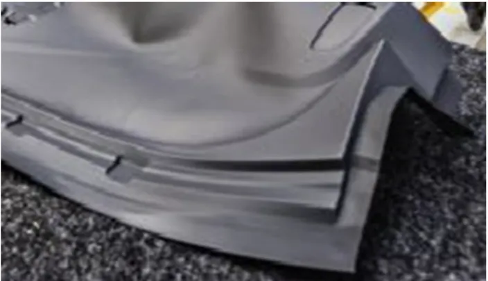 Figure 1: A section of the top part of dashboard made of PVC powder.