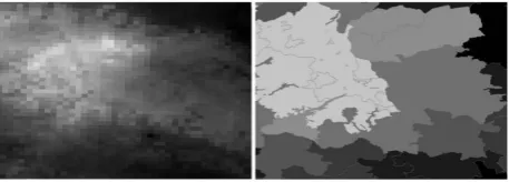 Figure 1: Aggregation from raster to vector data per county 