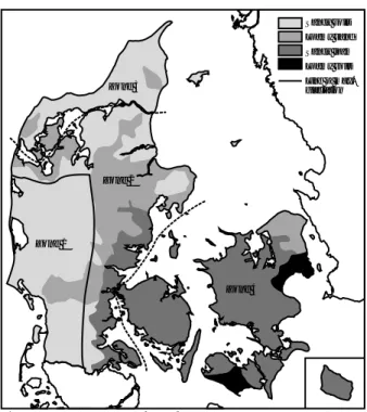 Figure 1. Soil types and landscape types in Denmark