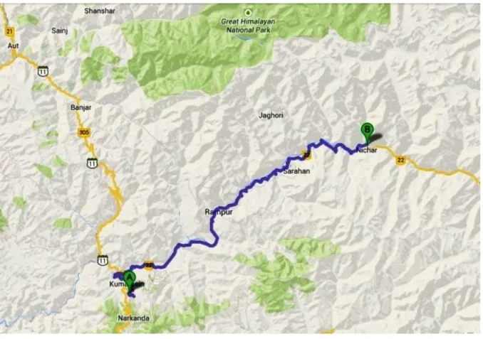 Figure 3.1a: Location Map of NH-22 
