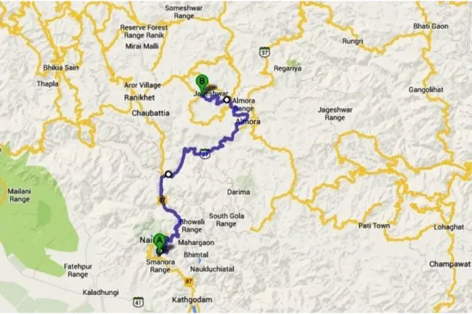 Figure 3.1b: Location Map of NH-87 
