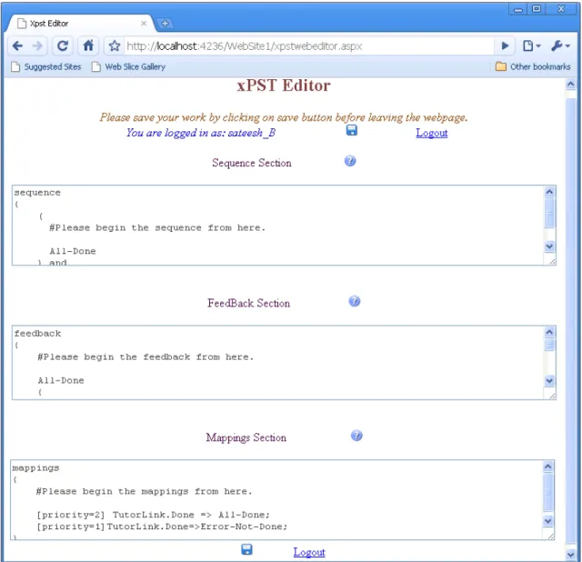 Figure 3.3 xPST Authoring Tool with its standard template.