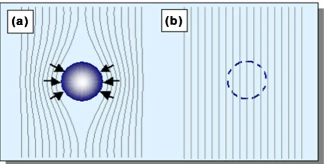 Figure 1. (a) is matter-volume that curve the space-time, and (b) does not because it is empty volume such as orbital of atom (excluding the nucleus and electrons)