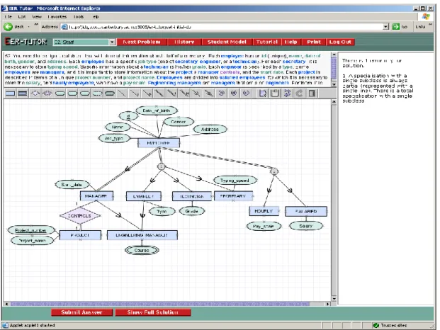 Figure 2.4: Interface of EER-Tutor. Adapted from Zakharov et al. [2005]. 