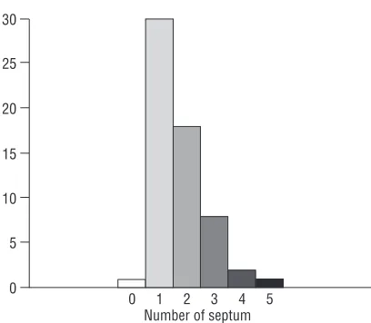 Figure 3. The number of septa within the sphenoid sinus.