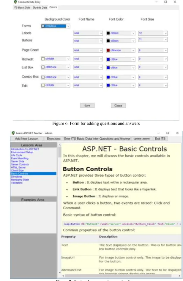 Figure 6: Form for adding questions and answers 