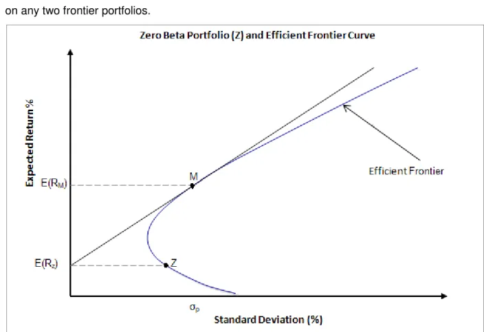 Figure 2.4: Zero Beta portfolio and efficient frontier curve 