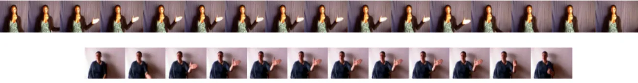Figure 4.3: Two different videos of the same sign before alignment with GCTW.