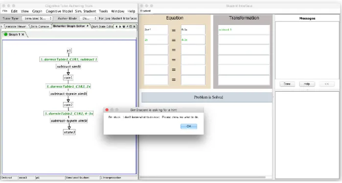 Figure 5. Authoring using SimStudent with the assistance of CTAT 