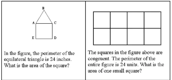 Figure 6: A perimeter and area learning opportunity pair 