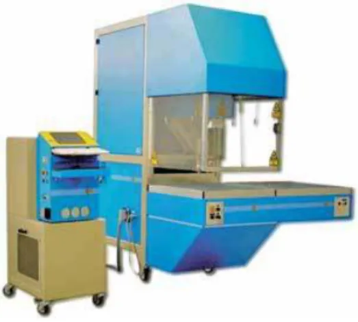 FIGURE 2. Denim engraving systems are  available with a variety of laser powers and  materials handling capabilities