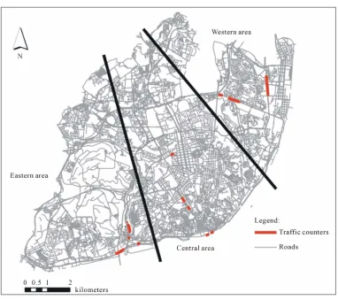 Figure 4. Geographical location of the sampling points and AQMS [23]. 