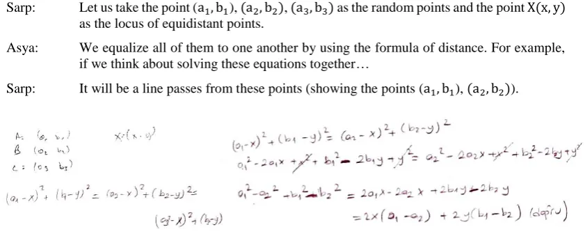 Figure 3. The mathematical argument Asya and Sarp produced abductively 