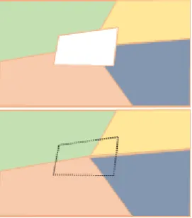 Fig. 8. Examination app, generalised data, land cover to the left and manually produced map to the right 