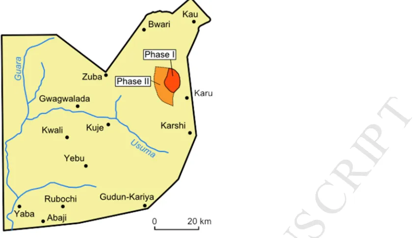 Figure 2: Map of the Federal Capital Territory showing the main councils.  MANUSCRIPT(Released under the GNU Free Documentation License)  