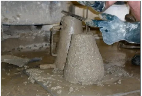 Figure 5.12: Measuring concrete slump 