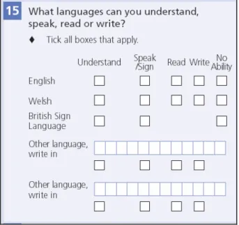 Figure 6.4: Full matrix language question version 2 