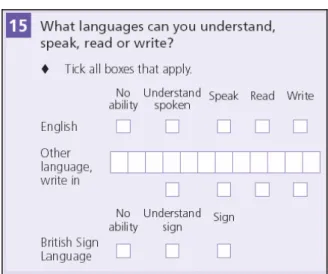 Figure 6.7: Full matrix language question version 5 
