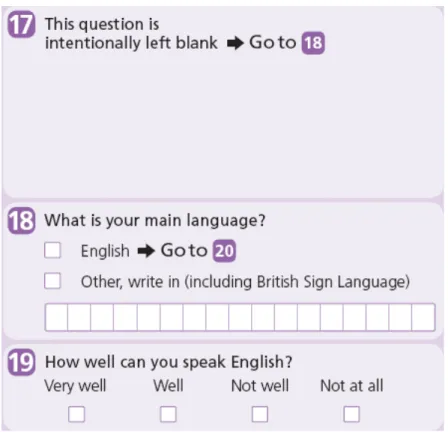 Figure 1.1: Final recommended language questions for England 