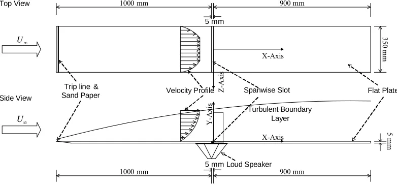 Figure 1. Experimental apparatus for suction and blowing (unit: mm). 