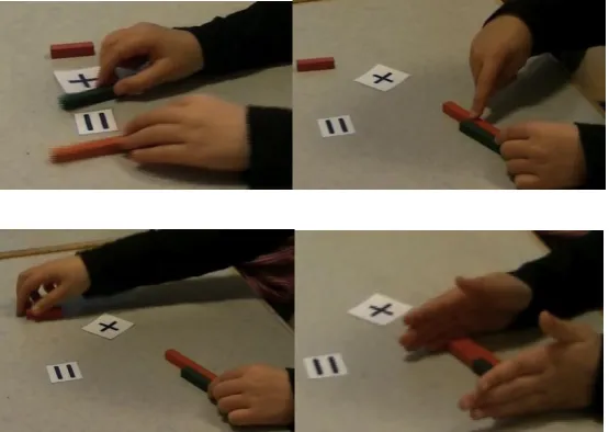 Figure 3. The first setting of the interview – the card A=B+C and the Cuisenaire rods