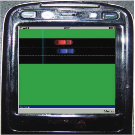 Figure 4.1.1: A simple car racing game played on Nokia N93