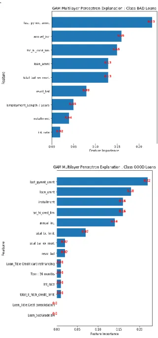 Figure 4.  GAM explainability plots for loan  application data set. 