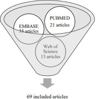 Figure 2: Numerical representation of the selected studies in the databases: PUBMED, Web of Science and EMBASE to this review