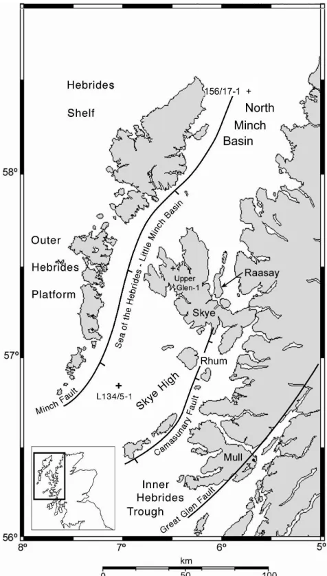 Fig. 1. Location and structure of the Malin–Hebrides area, based onFyfe et al. (1993).
