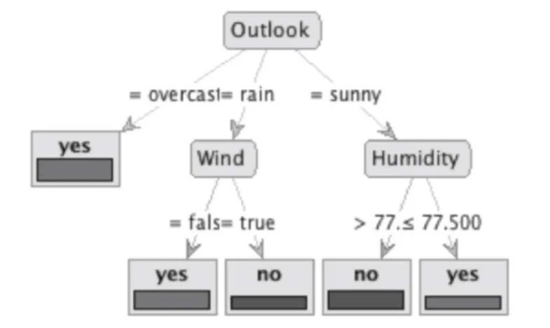 Figure 3:11 Decision tree for the weather problem 