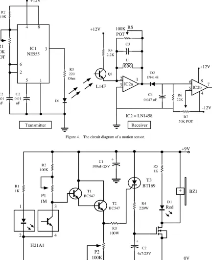 Figure 4.  The circuit diagram of a motion sensor. 