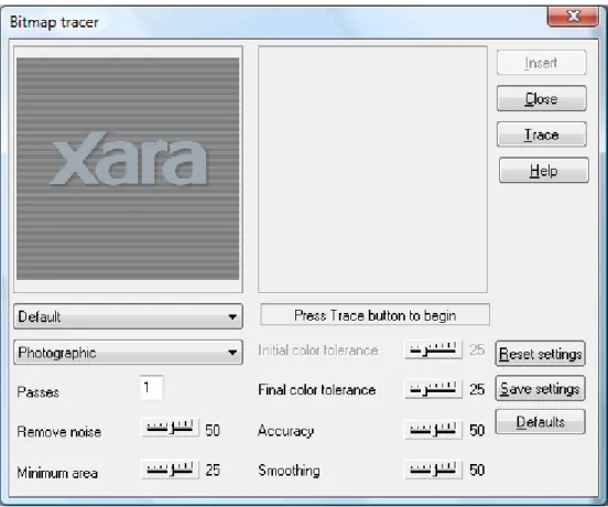 Figure 2.1. The Bitmap Tracer control panel. 