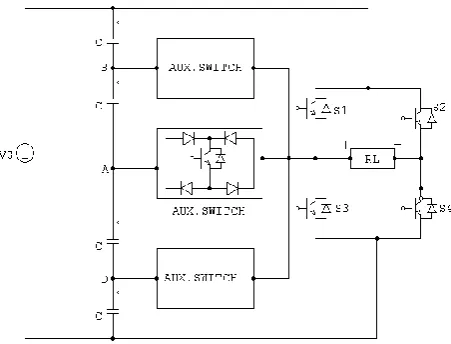 Figure 3(c).  Simplified h-bridge seven level hardware circuit diagram 