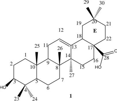 Figure 1. Molecular structure of oleanolic acid.
