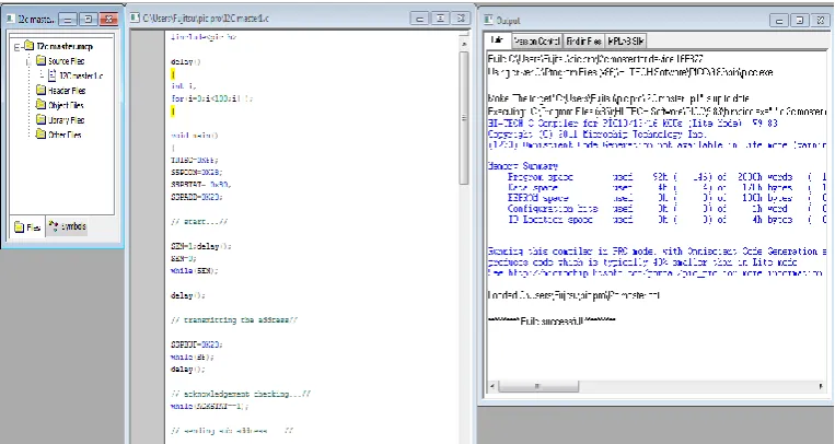 Figure 9.  Simulation of I2C ‘C’ code for master microcontroller  