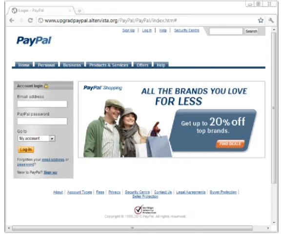 Figure 2.1: A phishing website targeting PayPal.