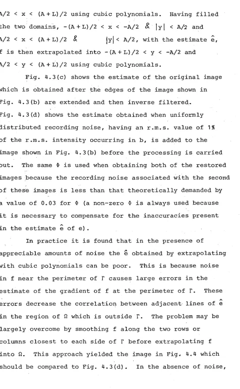 Fig. 4.3{c) shows the estimate of the original image 