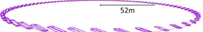 Figure 2: Perspective view of the 12 GeV proton VFFAG with edge angles from [2].