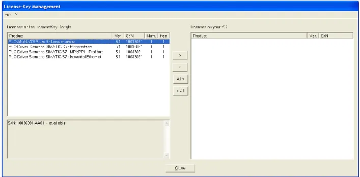 Fig. 2-1  License-Key management 