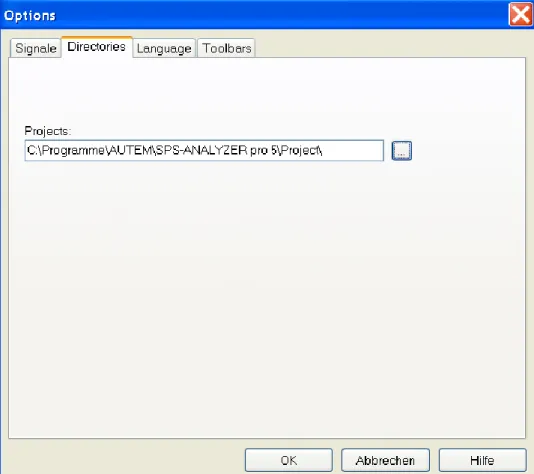 Fig. 3-5  Selecting the standard directories 