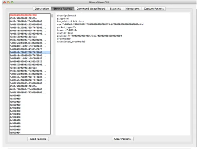 Figure 5. Browse captured packets. 