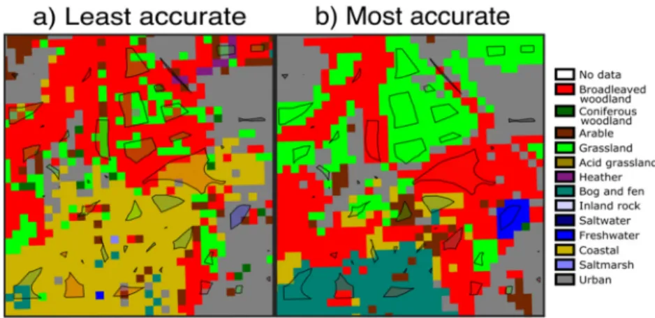 Figure 8. The land cover classification of the s1_s2_l8 dataset. This classification showed the highest  accuracy of all the aggregated datasets