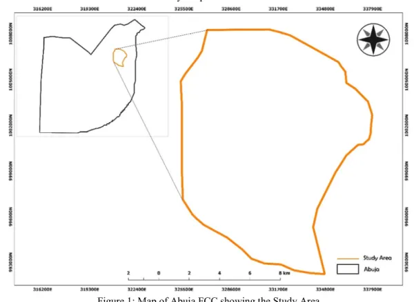 Figure 1: Map of Abuja FCC showing the Study Area 
