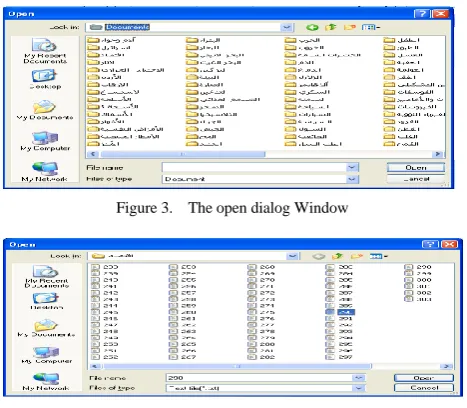 Figure 4.  The open dialog Window 