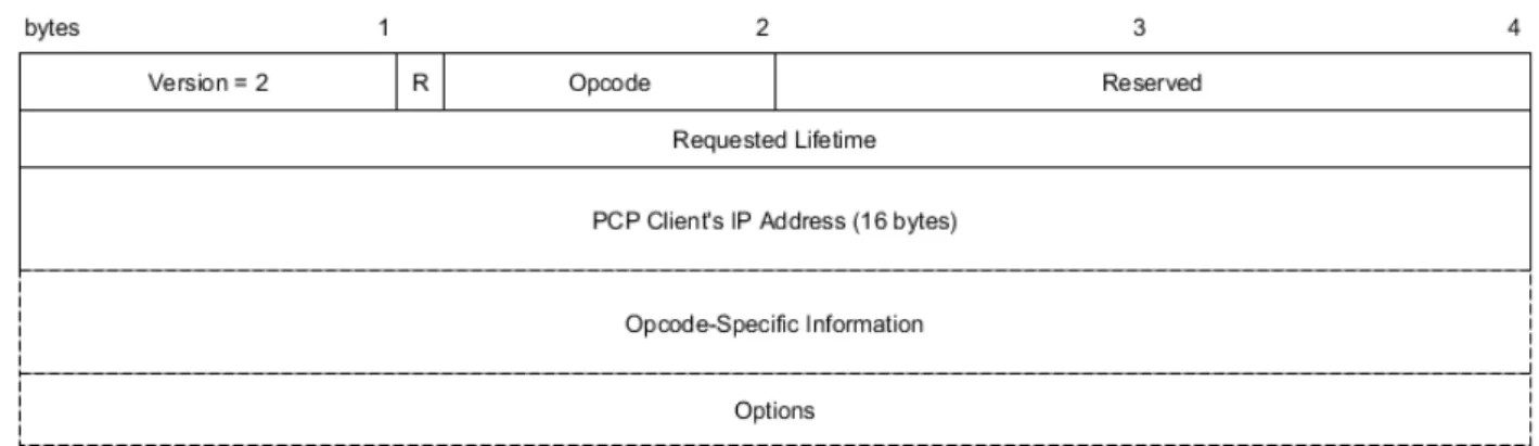 Figure 3.2: PCP request message format