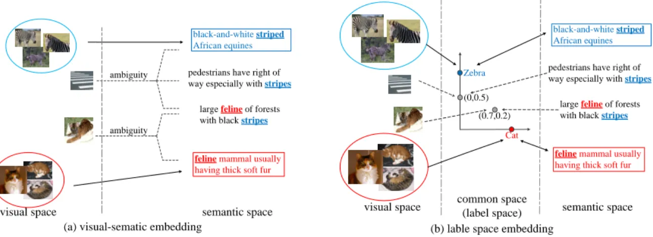 Fig. 1: The intuition of our method. “cat” and “zebra” are seen classes meanwhile “stride” and “tiger” are unseen classes