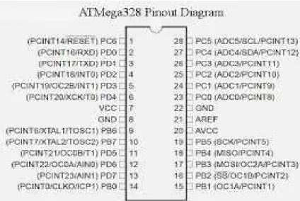 Figure 4. AMEGA 328 Microcontroller pinout. 