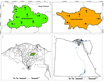 Fig. 1. Location map of the study area and spatial distribution of soil samples 